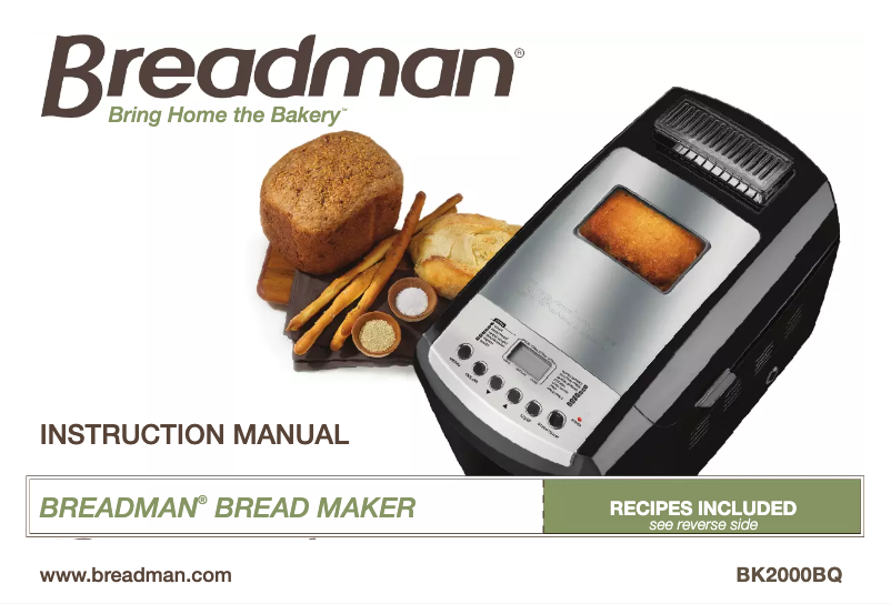 Page 1 of the manual User Manual Breadman BK2000B