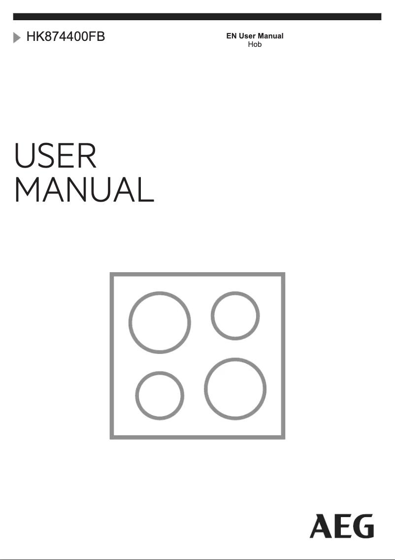 Page 1 of the manual User Manual AEG HK874400FB