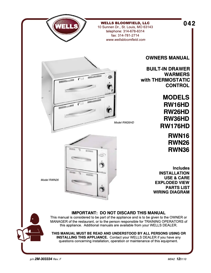 First page image of the manual for RWN16