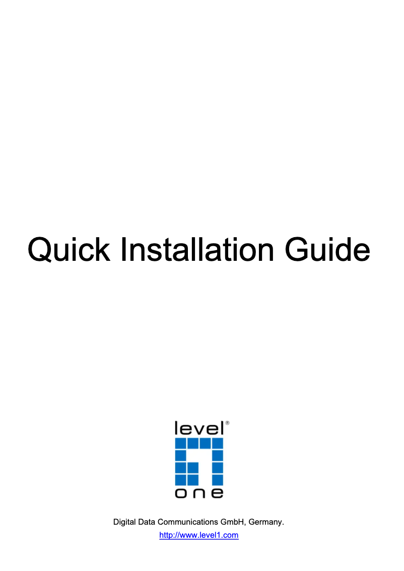 Page 1 of the manual Technical Sheet LevelOne GTP-2871