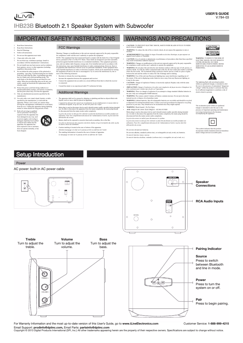 Page 1 of the manual User Manual iLive IHB23W