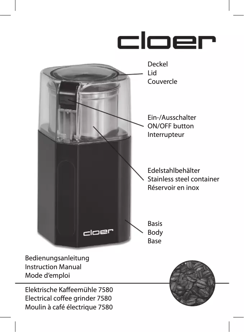 First page image of the manual for 7580