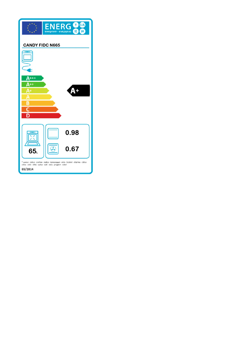 Page 1 of the manual Energy Label Candy FIDC N665