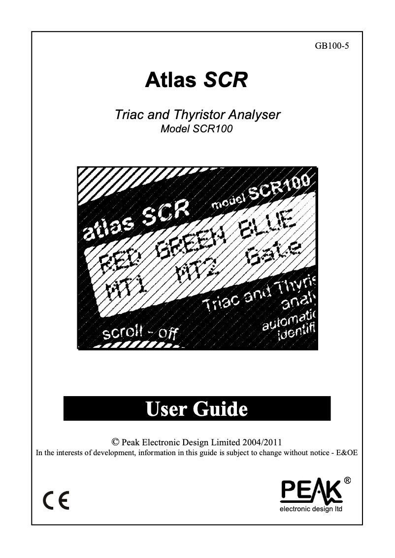 First page image of the manual for SCR100