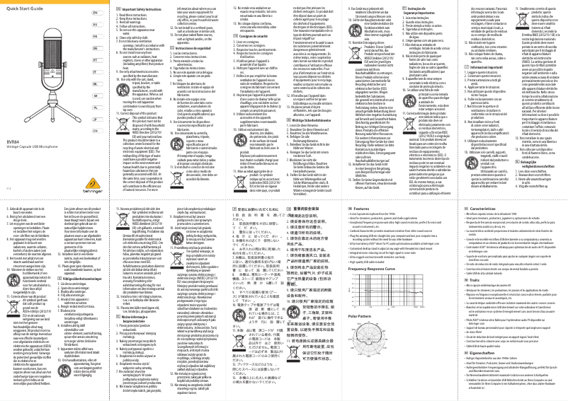Page 1 of the manual User Manual Behringer BVR84