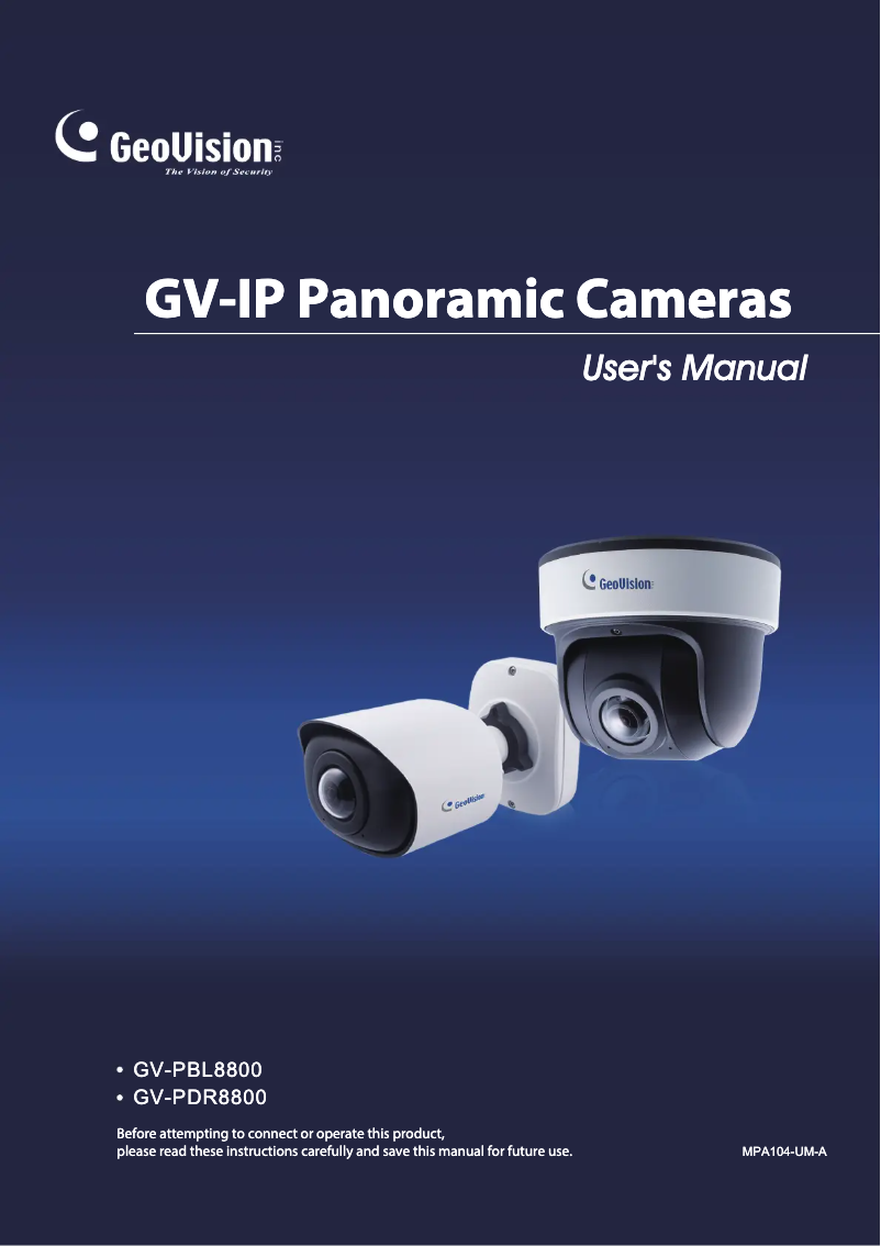 First page image of the manual for GV-PBL8800
