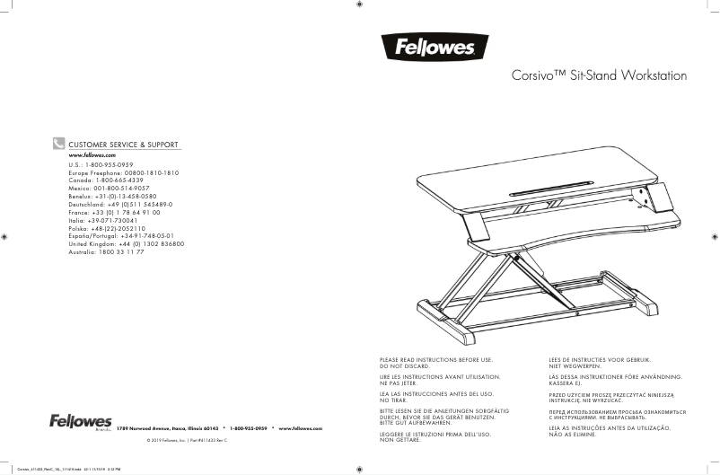 Page 1 of the manual User Manual Fellowes Corsivo