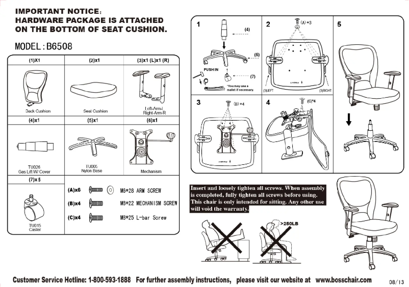 Page 1 of the manual User Manual Boss B6508