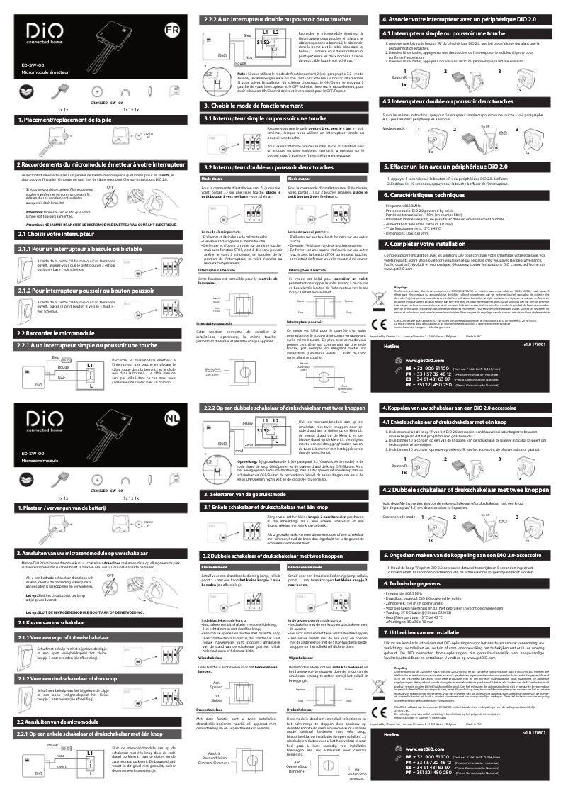 Page 1 of the manual User Manual DiO ED-SW-00