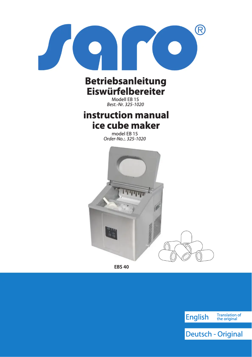 Image de la première page du manuel de l'appareil EB 15