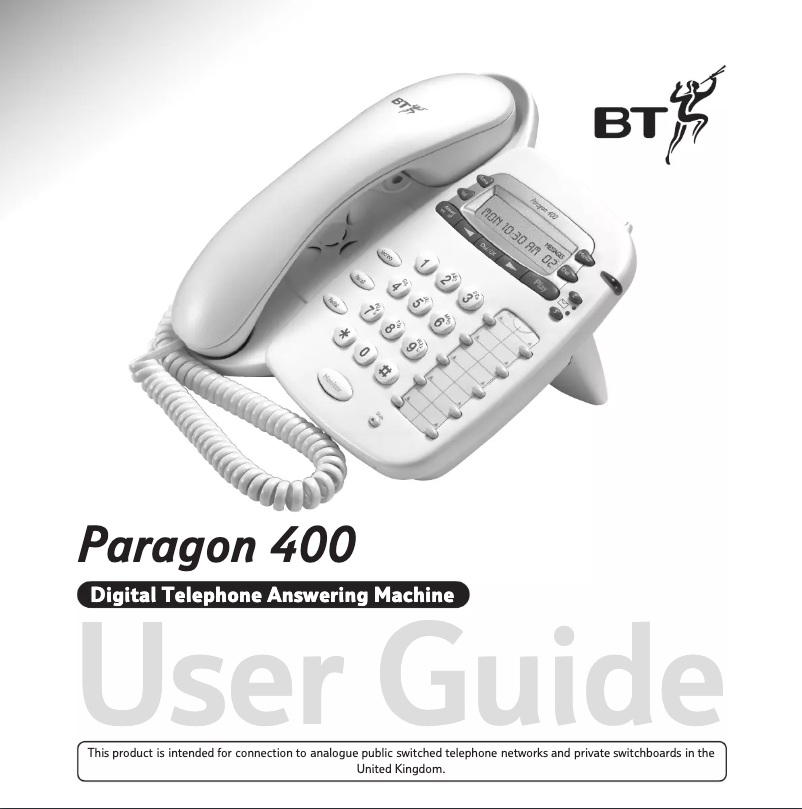 First page image of the manual for Paragon 400