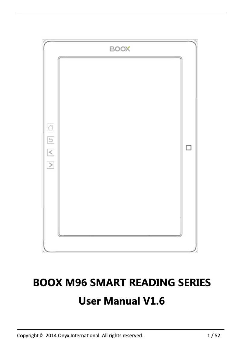 Page 1 of the manual User Manual Onyx BOOX M96