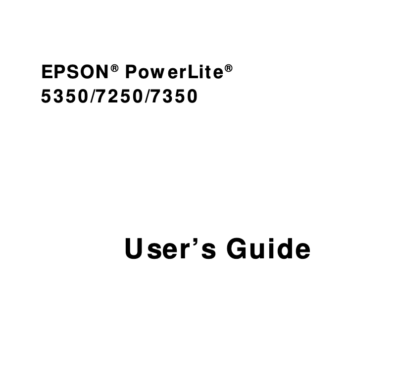 Page 1 de la notice Manuel utilisateur Epson PowerLite 7250