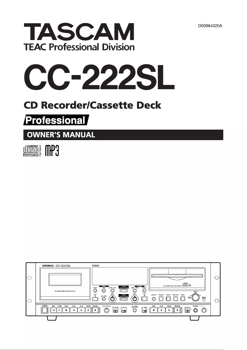 First page image of the manual for CC-222SL
