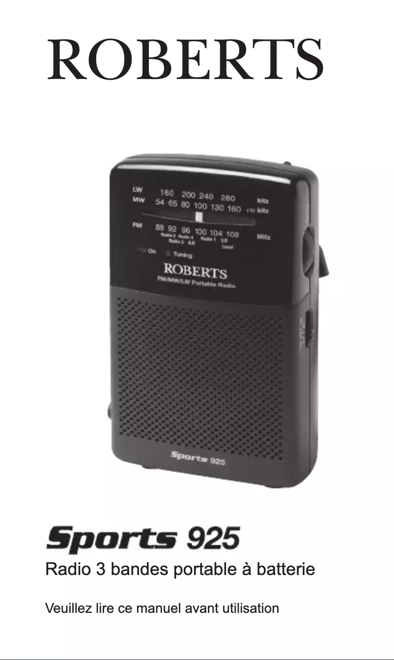 First page image of the manual for Sports 925