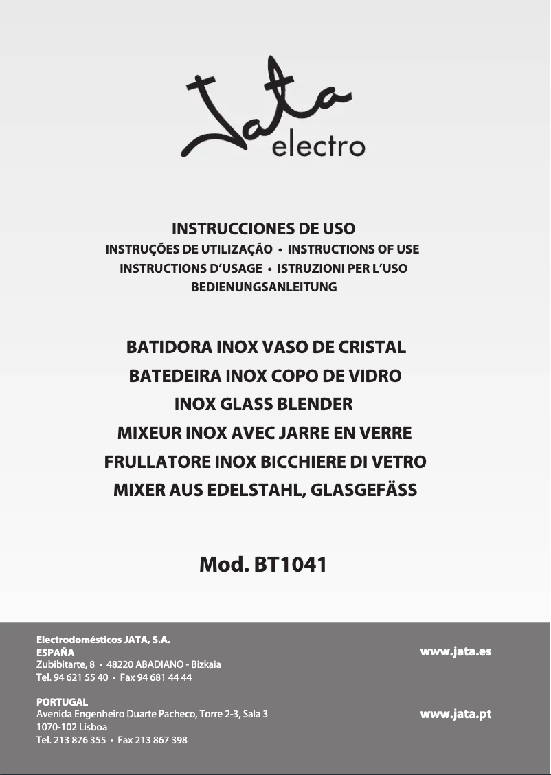 First page image of the manual for BT1041