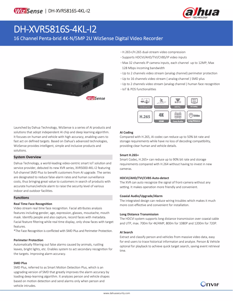 First page image of the manual for XVR5816S-4KL-I2