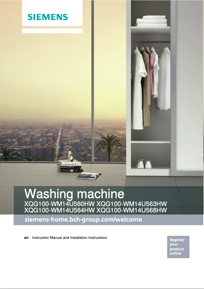 First page image of the manual for WM14U568HW