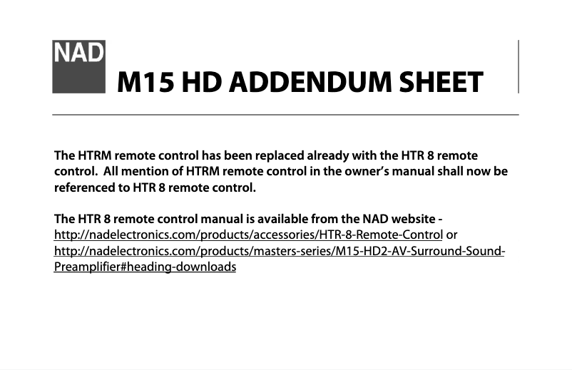 First page image of the manual for M15 HD