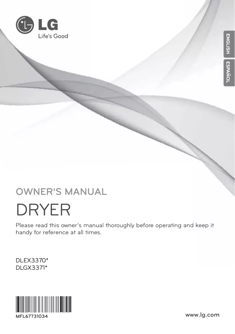 First page image of the manual for DX3371V