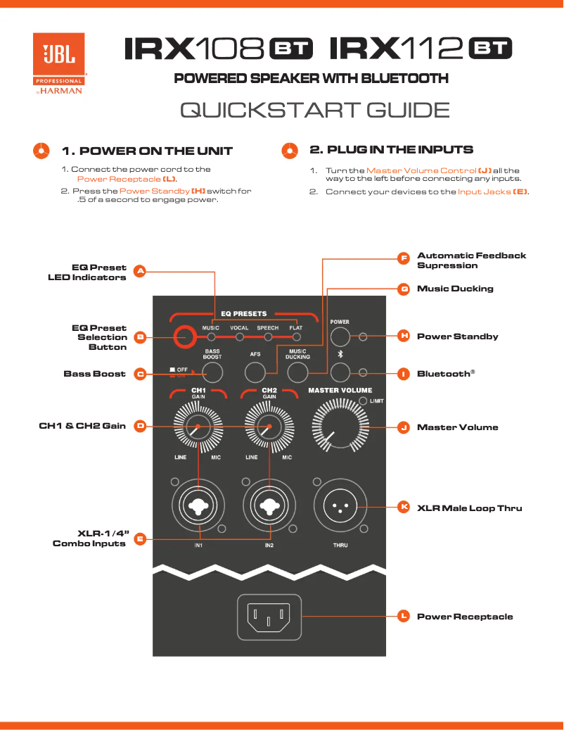 First page image of the manual for IRX112BT