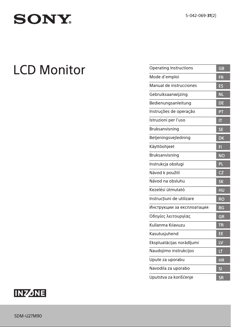 Page 1 of the manual User Manual Sony SDM-U27M90