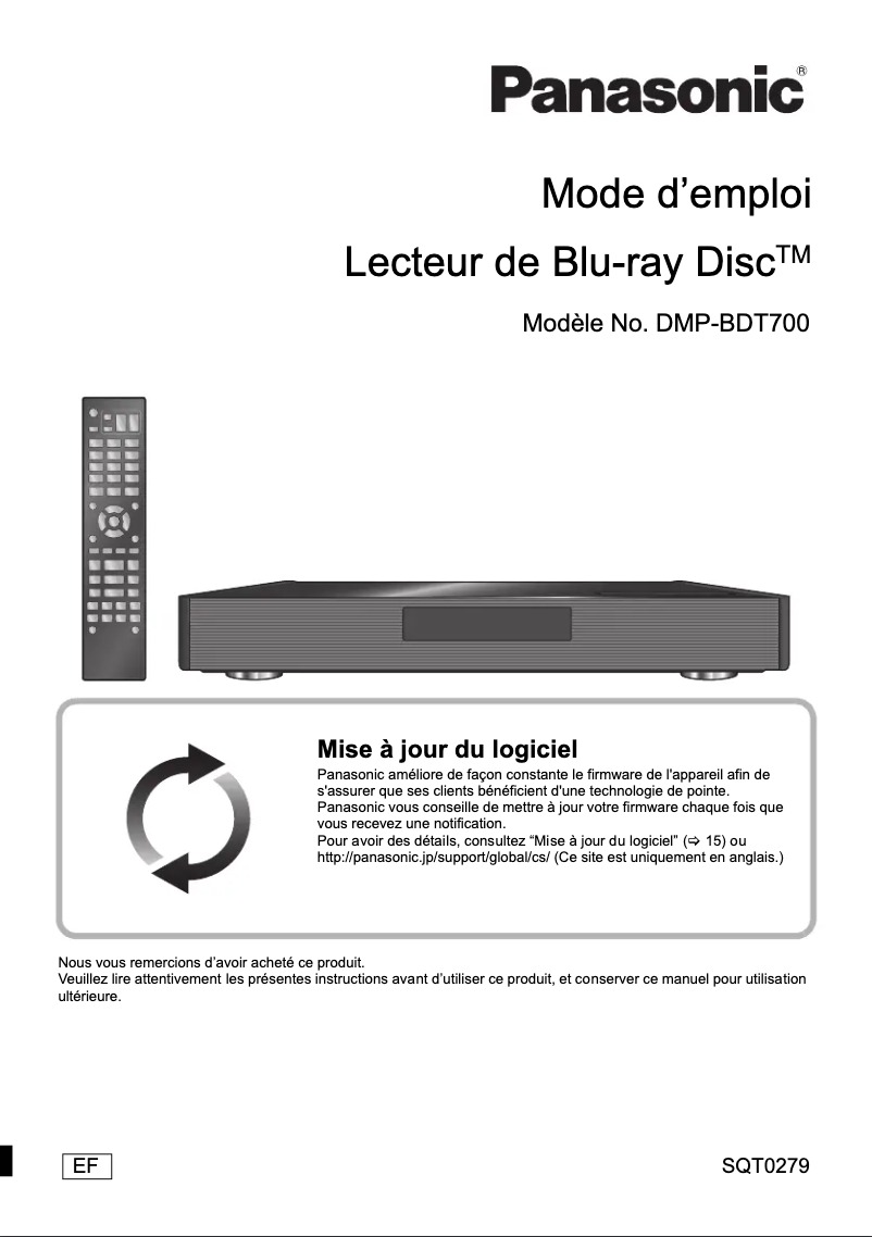 Page 1 of the manual User Manual Panasonic DMP-BDT700