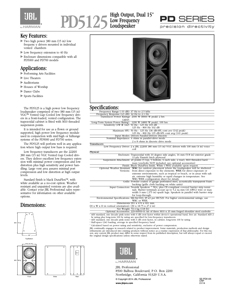 First page image of the manual for PD5125
