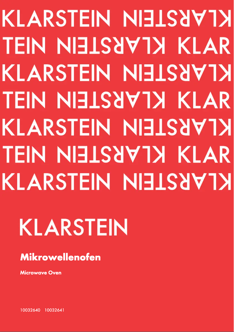 Page 1 of the manual User Manual Klarstein 10032640