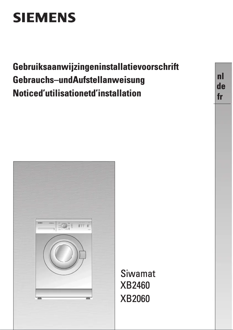 Page 1 of the manual User Manual Siemens WXB2460EU