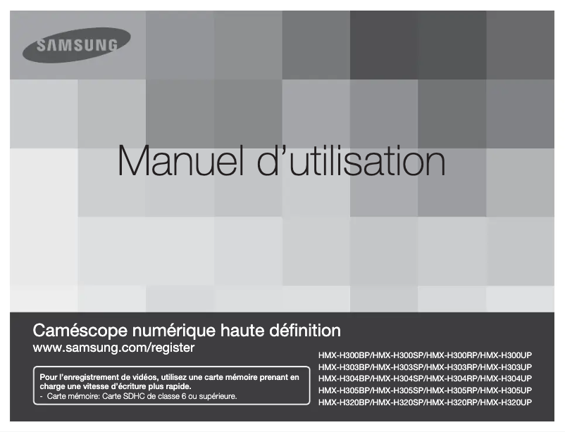 Page 1 of the manual User Manual Samsung HMX-H300RP