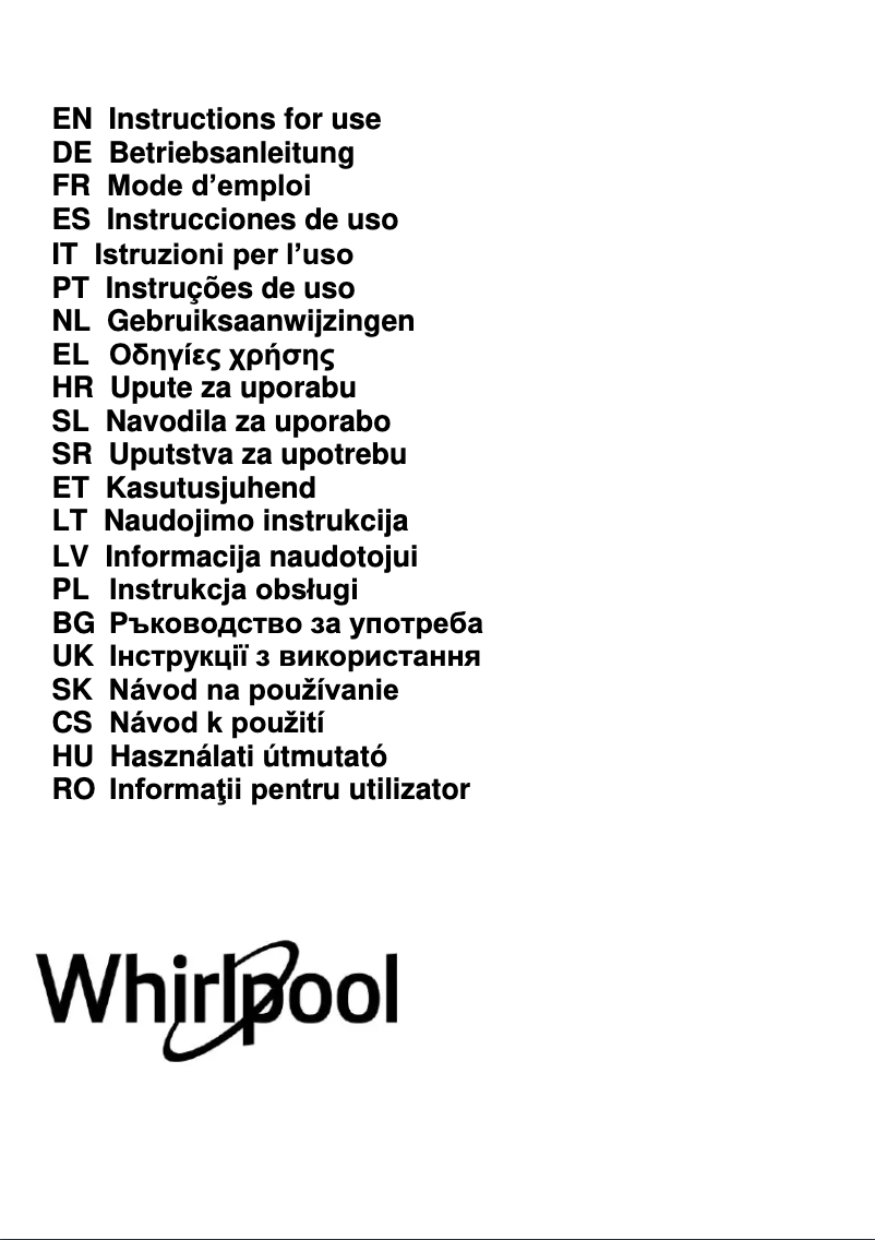 Page 1 of the manual Installation Guide Whirlpool WHVP 62F LT W