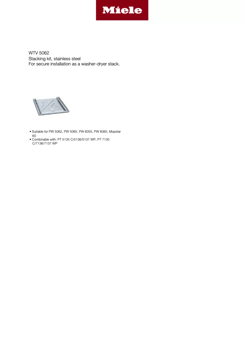 Page 1 of the manual User Manual Miele WTV 5062