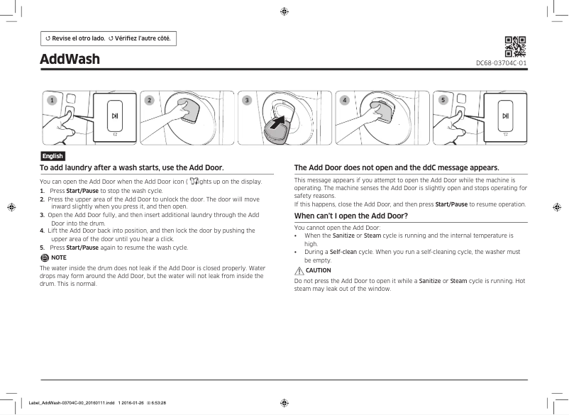 Page 1 of the manual User Manual Samsung WD18T6500GVF