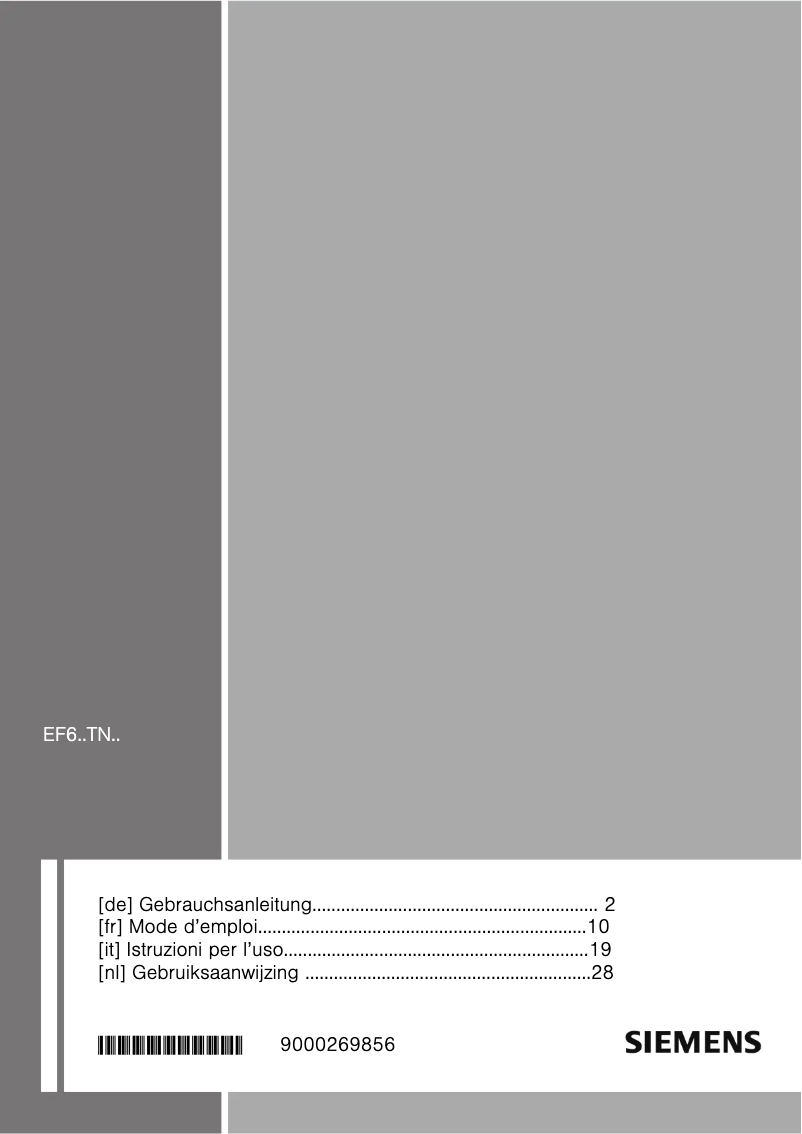 Page 1 of the manual User Manual Siemens EF675TN11D