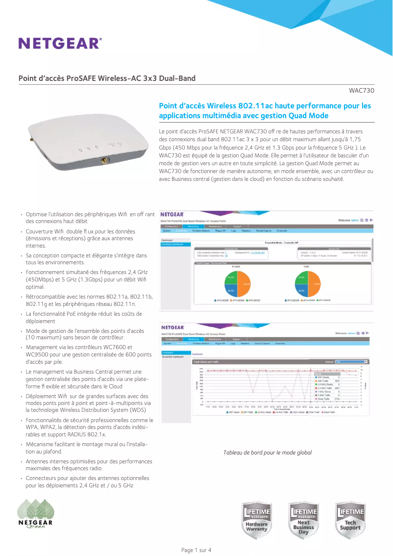 Page 1 of the manual Technical Sheet Netgear ProSafe WAC730