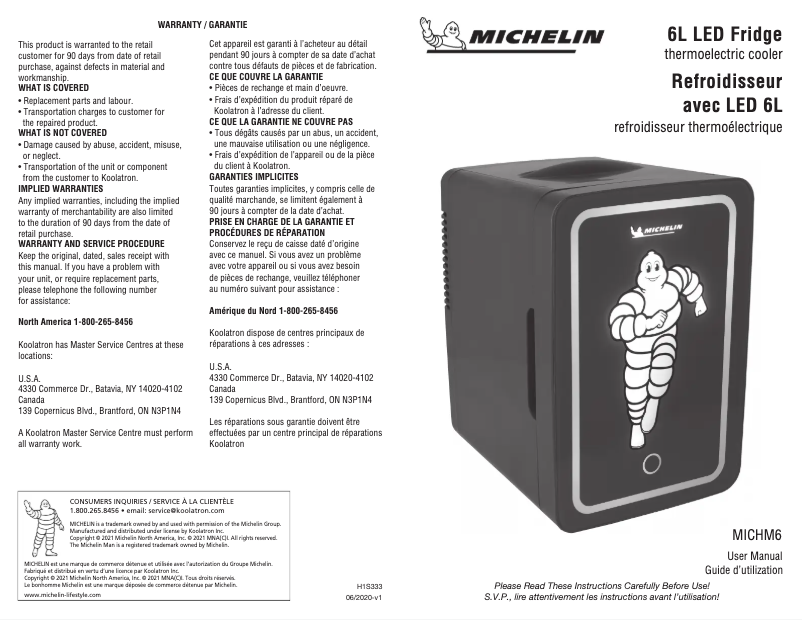 Page 1 of the manual User Manual Michelin MICH06