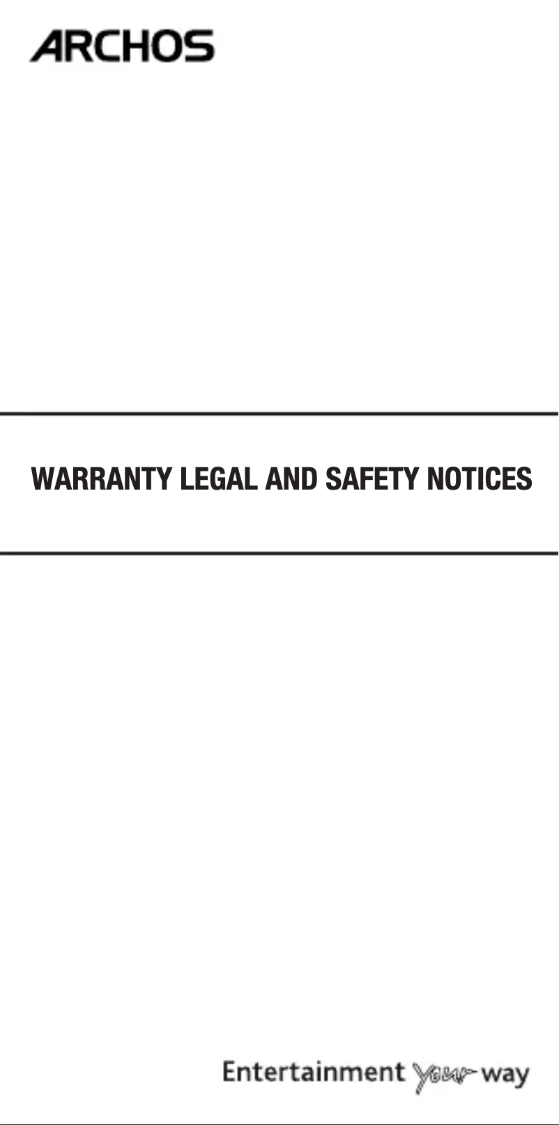 Page 1 of the manual User Manual Archos Core 57S Ultra