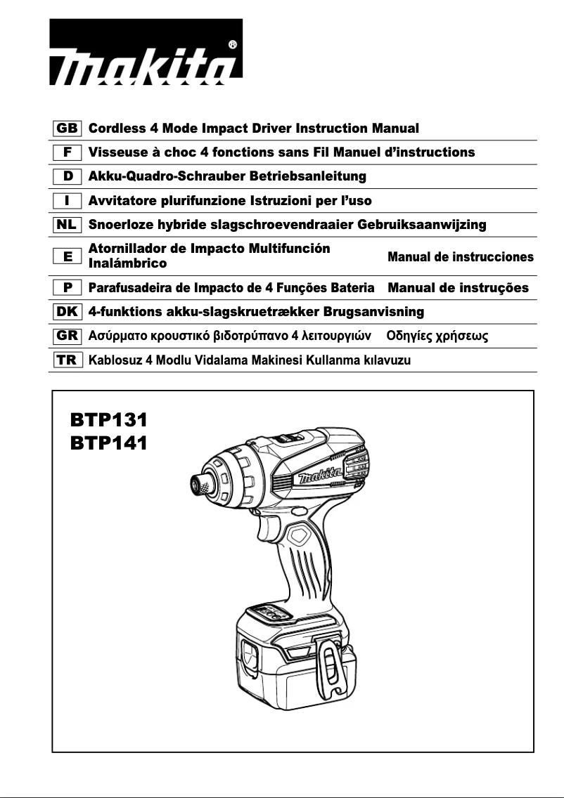 Page 1 of the manual User Manual Makita BTP131ZJ