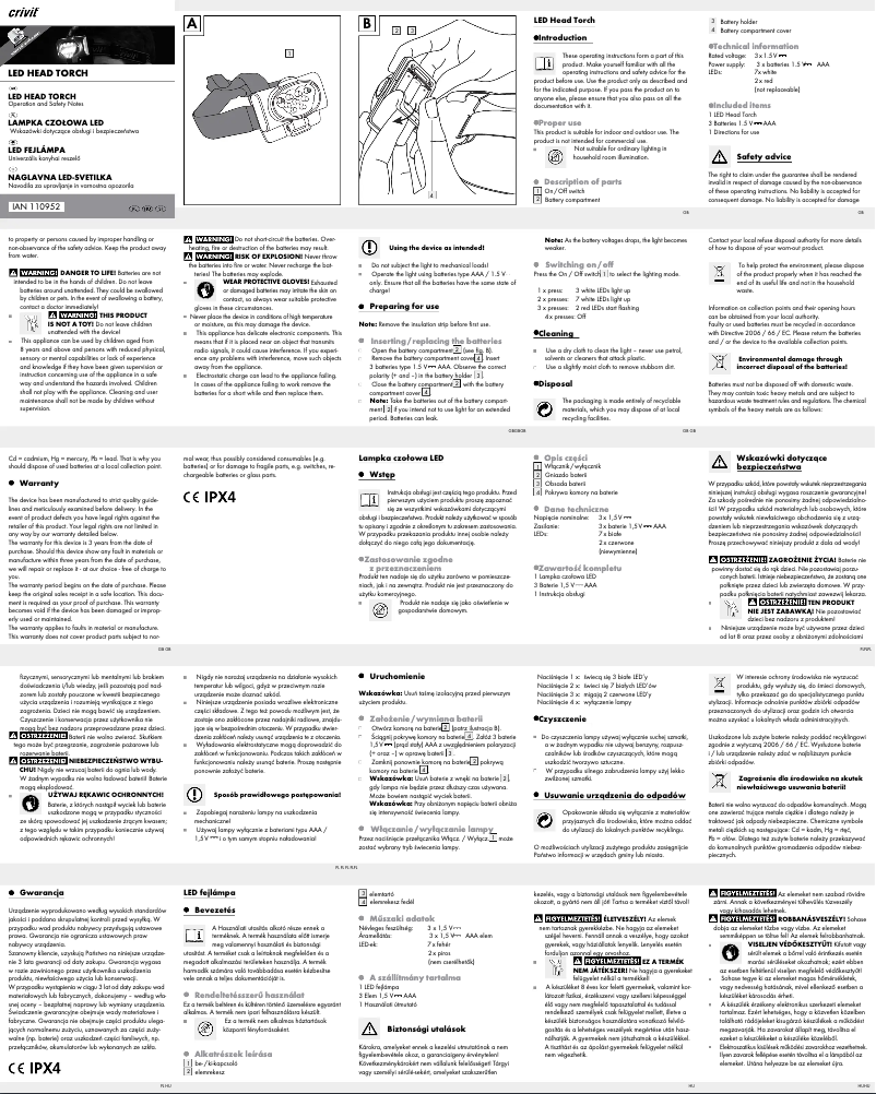 First page image of the manual for IAN 110952