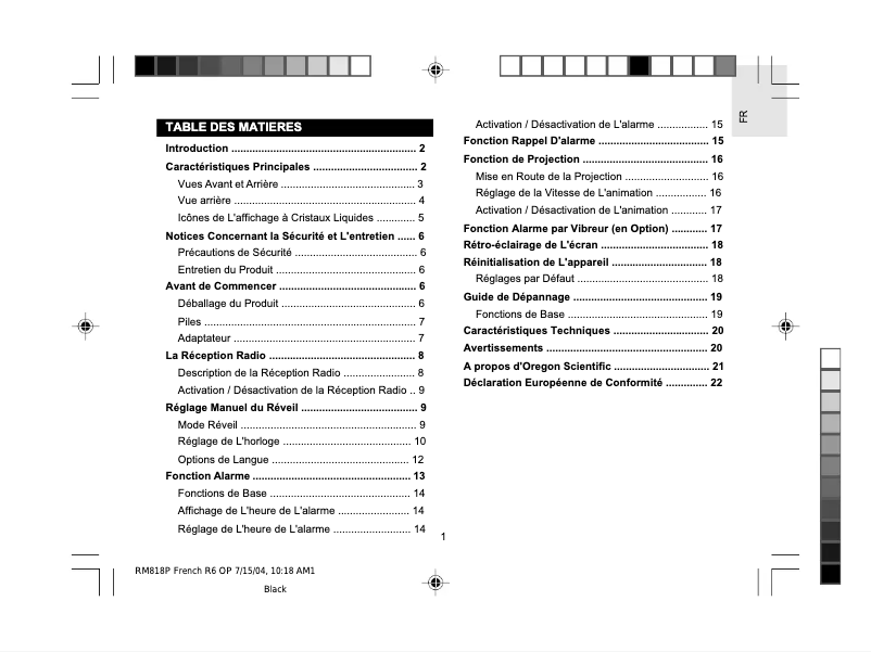 First page image of the manual for RM818P