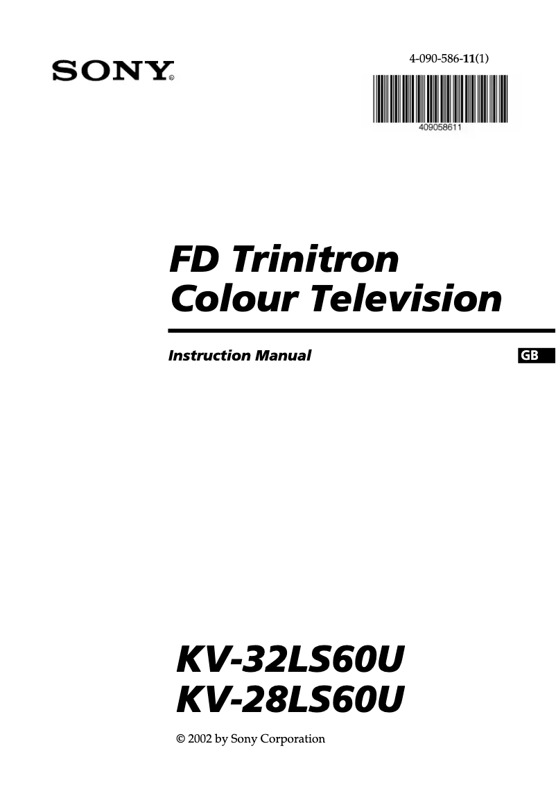 Page 1 of the manual User Manual Sony KV-28LS60U