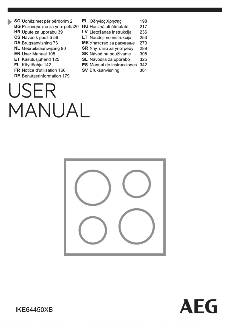 Page 1 of the manual User Manual AEG IKE64450XB
