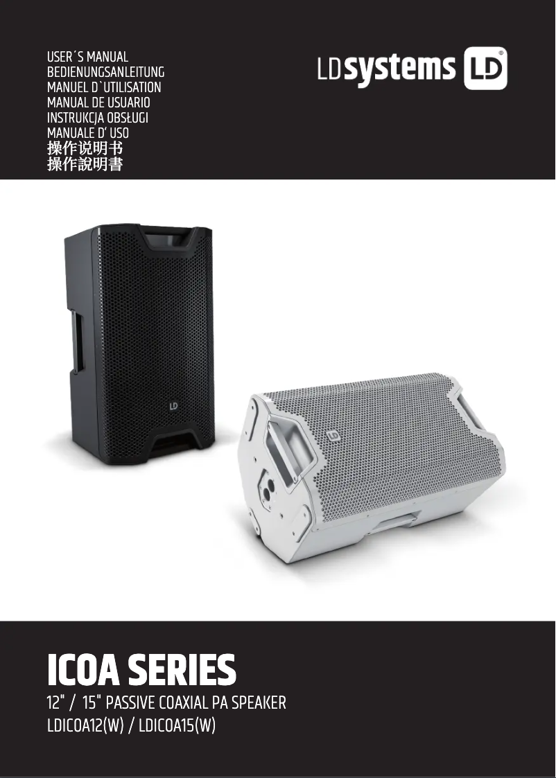 Page 1 of the manual User Manual LD Systems ICOA 15 W