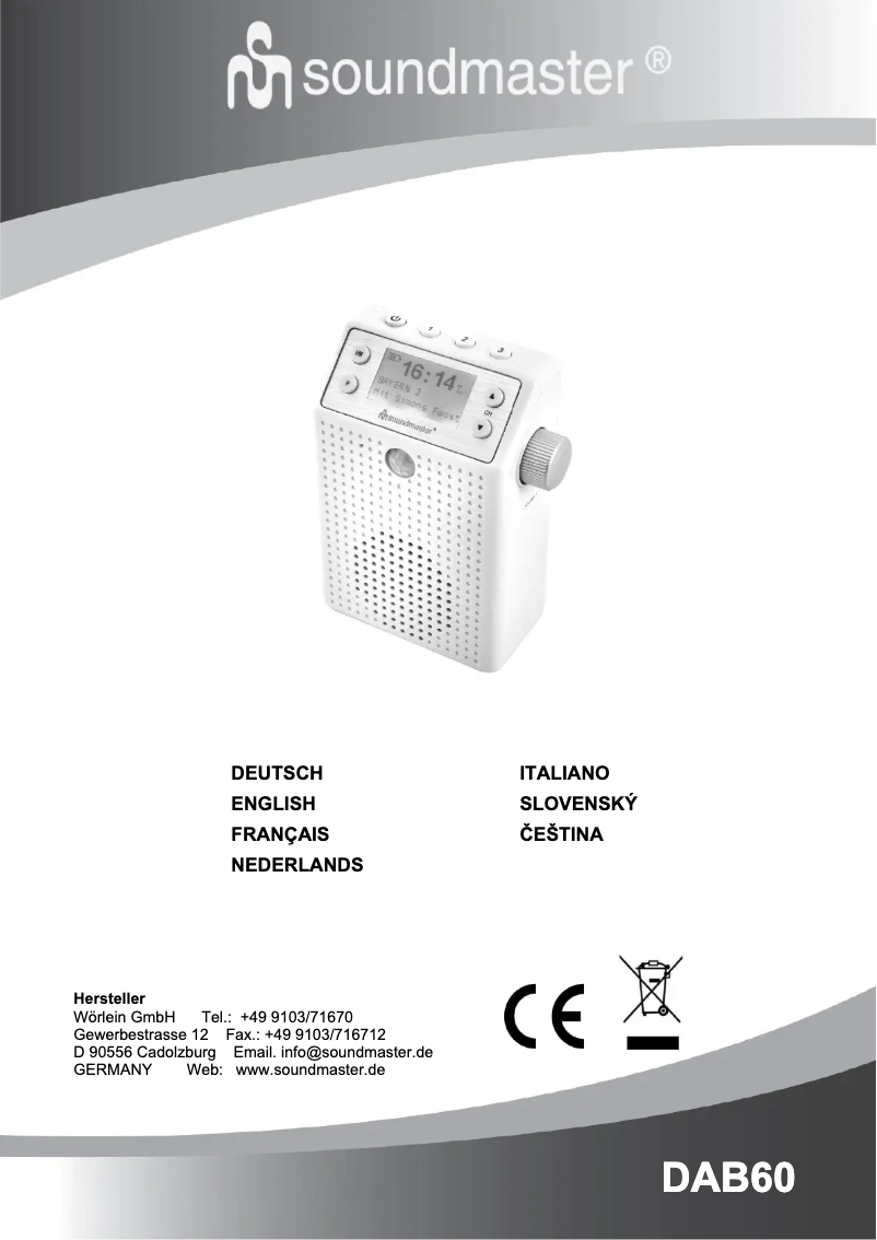 First page image of the manual for DAB60