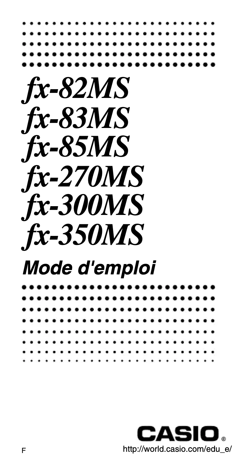 Page 1 of the manual User Manual Casio FX-270MS
