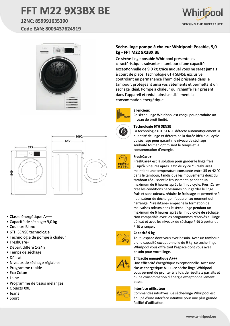 First page image of the manual for FFT M22 9X3BX BE