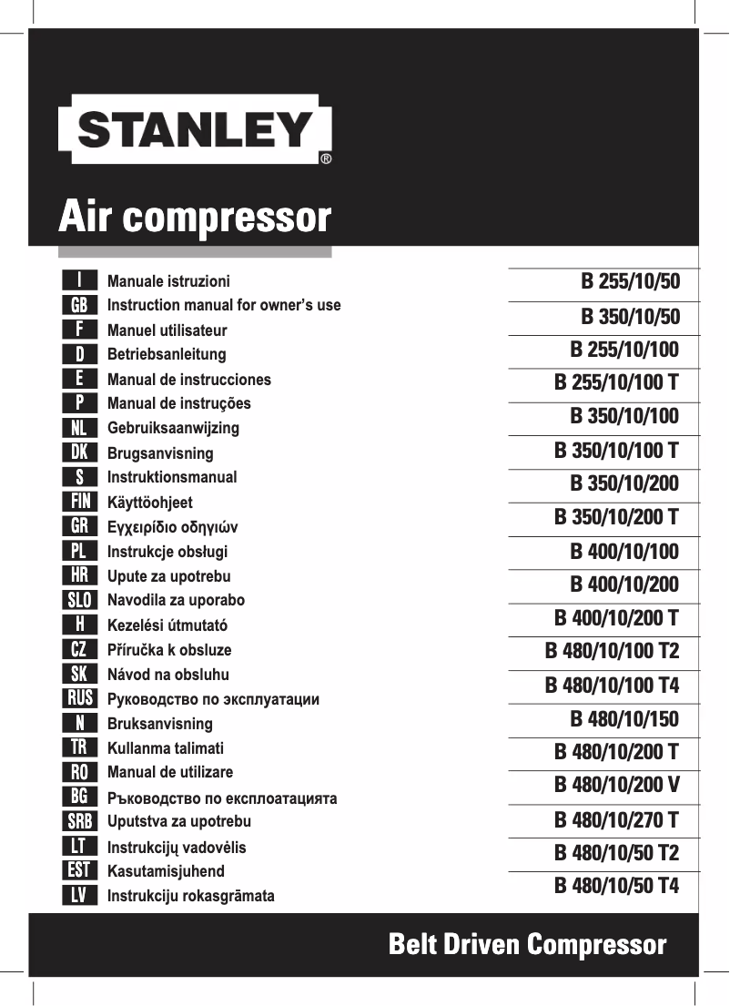 Page 1 of the manual User Manual Stanley B 255/10/50