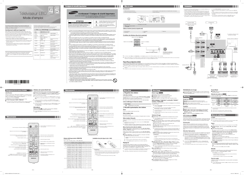 First page image of the manual for UA48H5140AR