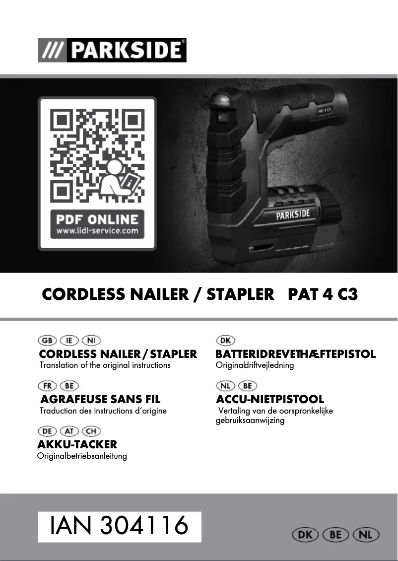 First page image of the manual for PAT 4 C3